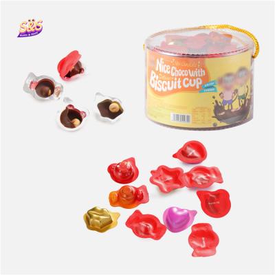 China Daily Eat Chocolate Snacks Hot Selling Wholesale Candy Choco Cups Children's Favorite Sweet Chocolate Mini Cookie Cup for sale