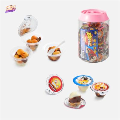 China Chocolate Snack China Supplier Soft Milk Chocolate Star Choco Cup With Mini Cookie Ball Chocolate for sale