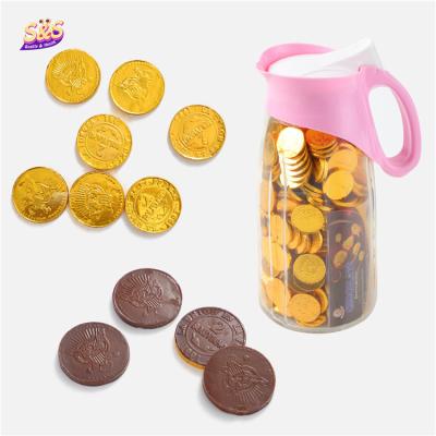 China safety packaging doces milka dessert snack cocoa gold coin healthy chinese bulk dark chocolate for sale