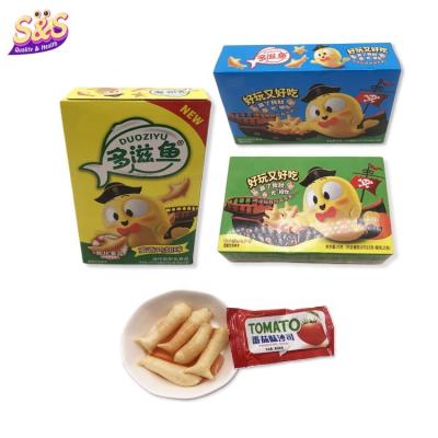 China Delicious French Fries Chips Delicious Candy Biscuit Biscuit Puff Snacks With Tomato Sauce for sale