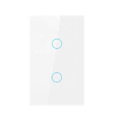 China US Residential Standard Life App Smart Home Glass Strip 2 Wifi Wall Light Touch Panel Smart Electric Switch for Tuya Alexa for sale