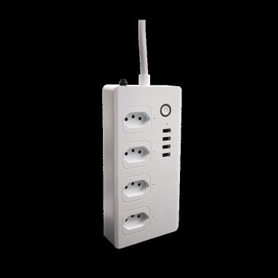 China US Standard 8 residential/general purpose hot selling outlets and 3 USB flat power extension socket surge protector power strip with USB for sale