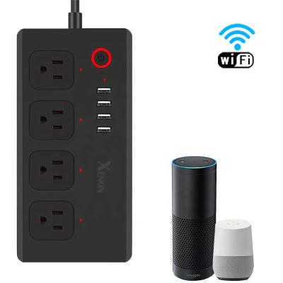 China US Custom Residential / Multi-Purpose Power Strip with USB Voice Control Extension Cord Socket with Alexa Google Home IFTTT Surge Protector for sale