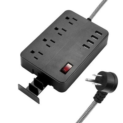 China Residential / General Purpose Custom Power Strip with USB 4 USB-A and 4 AC Outlets Increase Protector Extension Socket with Phone Holder for sale