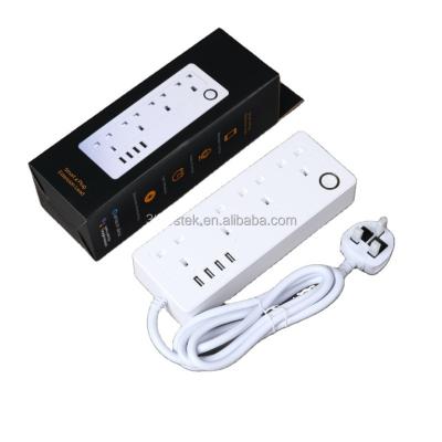 China UK Custom Residential / Multi-Purpose Power Strip with USB Voice Control APP Remote Control APP Surge Protector Extension Socket Overload Protection for sale