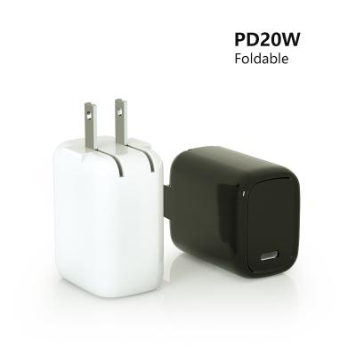 China Safe Hot Sale PD 20w Mini Wall Charger Mobile Phone Safe Fast Charger Conveient Type C Us Plug For Apple Iphone for sale