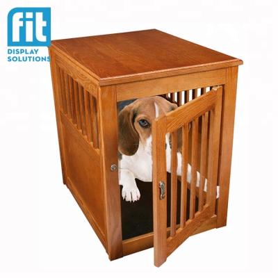 China Breathable Hot Selling Custom Made Solid Wood Large Pet Portable Dog Cage for sale