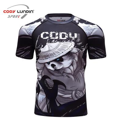 China Long Sleeve Sports Top T-Shirts Rashguard Shorts Sleeve Custom Printed For Men Rash Guard Shorts Fitness Gym Rash Guard Shirt for sale