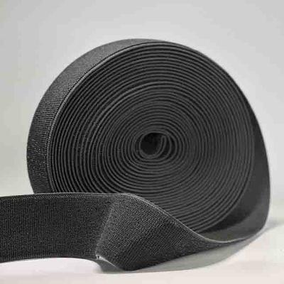 China 25mm Elasticated Velcro 100% Nylon Stretch Hook And Loop Black for sale