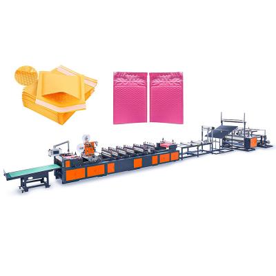 China Packaging PE Kraft Paper Bubble Messenger Envelope Bag Mailer Bag Making Machine for sale