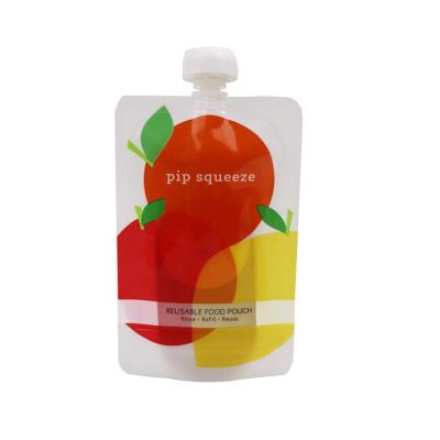 China BPA Free And Recyclable Custom Baby Food Spout Double Zipper Reusable Squeeze Pouch for sale