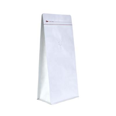 China Eco-Friendly and Recyclable Material 100G Bottom White Mylar Zipper Packaging Box Pouch Wholesale Coffee Bag for sale