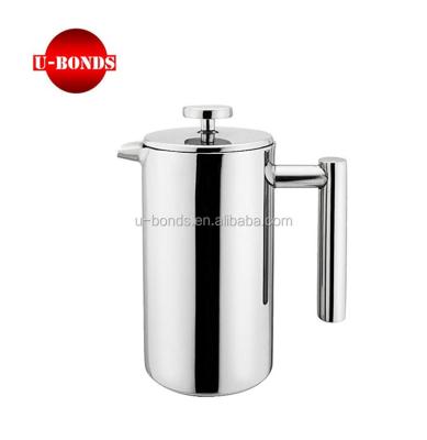 China Sustainable Double Wall Stainless Steel Tea Coffee French Press Coffee Maker for sale