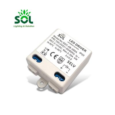 China Indoor Lighting Power Solution Support 350mA IP20 4W 100-240V AC To DC LED Module Driver for sale