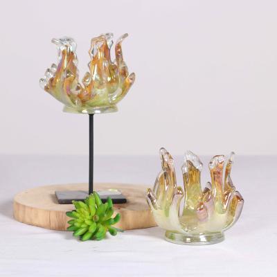 China Contemporary high quality coral glass ornaments for family wedding decorations modern home decor for sale