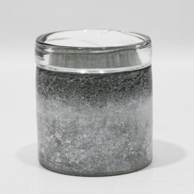 China Gray Matts Glass Candle Jar Crystal Crafts Candy Containers Cheap Minimalist Cylinder Handmade Home Decor for sale