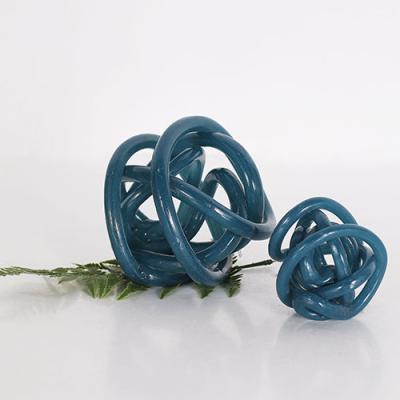 China Europe Minimalist Glass Mini Knotted Sculpture Wholesale Abstract Glass Home Decor for sale