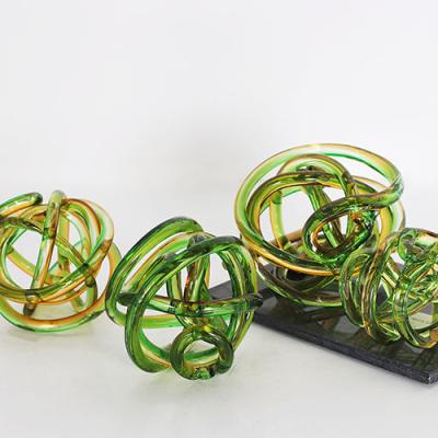 China Wholesale Unique Luxury Multi Glass Knot Ornament Scandinavian Europe Office Decor Home Accessories for sale