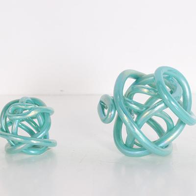 China China Home Decor Open Knot Ball Sculpture Glass Ball and Knot Decoration Minimalist Decor for sale