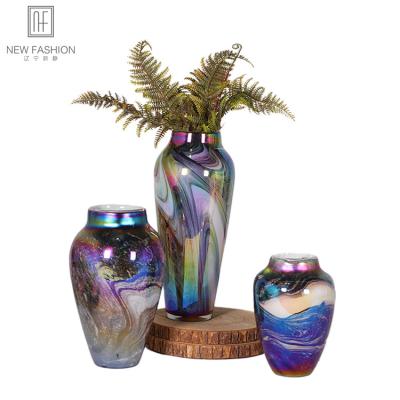 China Wholesale Modern Luxury Pastoral Glass Vase Multi Glass Vase Tabletop Decor Home Vase Hand Crafted Blown for sale