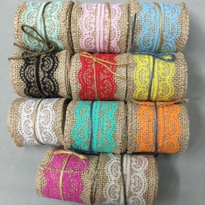 China Natural Burlap Ribbon Vintage Wedding Decor Burlap Lace Burlap Rustic Ribbon Roll Merry Christmas Hessian Burlap Ribbon for sale