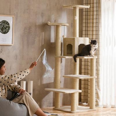 China Sustainable Cat Jumps Pole Climbing Frame Platform Cat Climbing Big Frame for sale