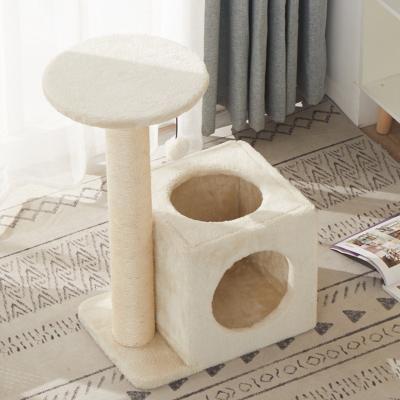 China Liveable Post Scratch Kitten Furniture Pet House Play House Housing Tower Cat Tree China Climbing Tree for sale