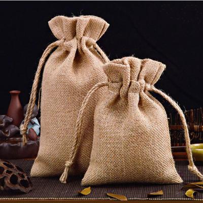 China folding & New Trend Jute Drawstring Eco-Friendly Brand Handled Backpack Suction String Bag Natural Factory Directly for sale