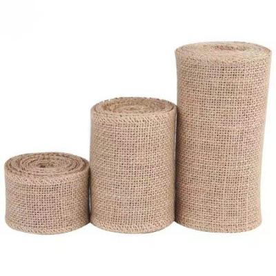 China Viable 4 Inch Burlap Ribbon Roll 4 Inch Wide Burlap Ribbon Burlap For Garland Wedding Decoration for sale