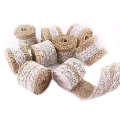 China Durable Printed Jute Ribbon For Decor Burlap Ribbon Roll Cable Ribbon Custom for sale