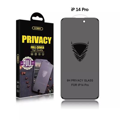 China 2022 Hot Sale OG Gold Armor Spy Cell Phone Anti Glare Cell Phone Tempered Glass Screen Protector For Iphone 14 pro 14 14 max max for sale