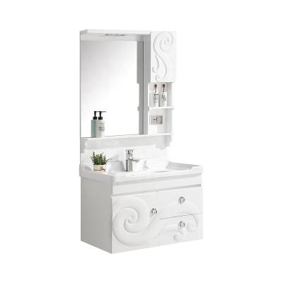 China Water Proof Wall Hung Cheap PVC Bathroom Vanity PVC Laundry Sink Cabinet for sale