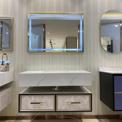 China New 2020 Modern Environmental Friendly Hangzhou Style Bathroom Cabinet Low Price Bathroom Vanity Cabinet Sink Basin For Sale for sale