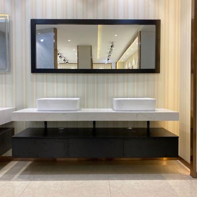 China 2020 New Bathroom Enviroment Friendly Luxury Cabinet Double Basin Vanity Sink Bathroom for sale