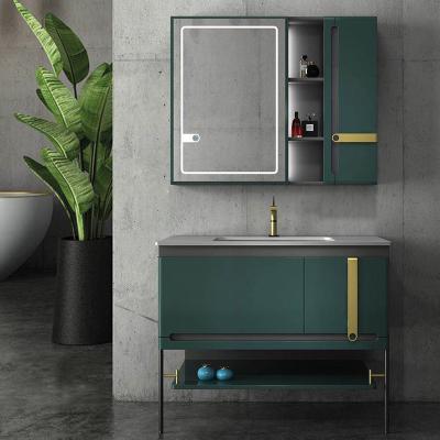 China New Hangzhou Waterproof Wall Mounted Bathroom Cabinet with Sink and Led Bathroom Mirror Smart Vanity Mirror with Lights for sale