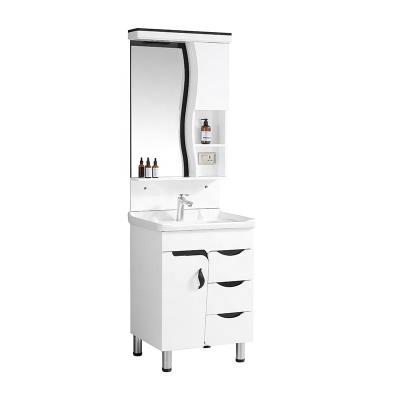 China Modern Water Proof Hotel Design Bathroom PVC Vanity Cabinets for sale