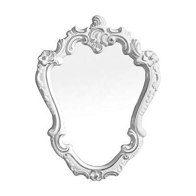 China Modern design bright white wall mounted antique framed mirror for sale