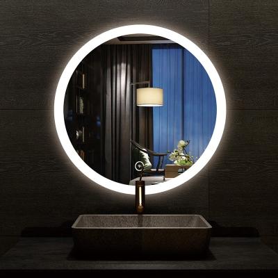 China 2020 Hotel Bathroom Illuminated Round Touch Led Bathroom Mirror With Led Light for sale