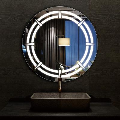 China Fashion Wall Mounted Design Illuminated Concentric Circle Smart Led Bathroom Mirror for sale