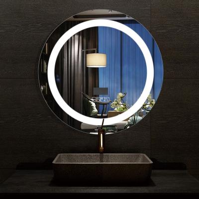 China 2019 Hangzhou Simple Style Wall Mounted Illuminated Circular Shape Led Mirror Bathroom Mirror for sale