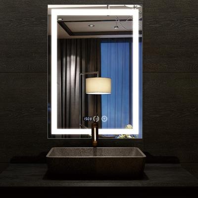 China Hotel Decoration Luminous Wall Mounted Backlit Bathroom Mirror With Led Lights Bathroom for sale