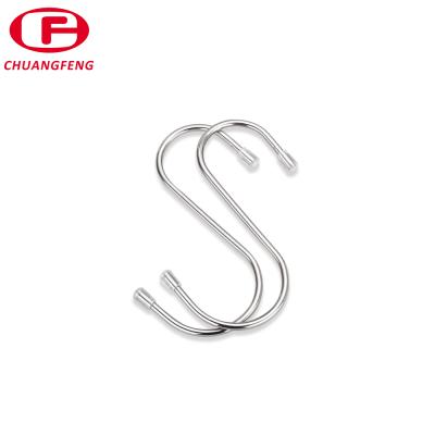 China Retail Hanging Accessories Shop Metal Chrome Plated Silver S Shaped Steel Wire Display Hook For Hanging Merchandise for sale