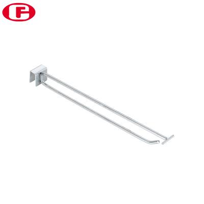 China Deploying Heavy Duty Goods Metal Square Tube Hook For Display Garment Hooks With Price Tag for sale