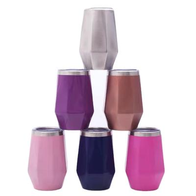 China Disposable Diamond Vortex Shape Wine Steel Sublimation Double Wall 12oz Steel Tumbler 22oz for sale