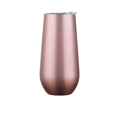 China 6 oz 6oz Stainless Steel Double Wall Wine Tumbler Matte Black Stocked Beverage Bottle for sale