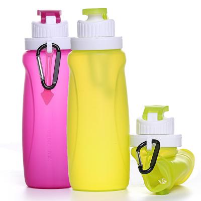 China Viable Collapsible Silicone Sports Drink Water Bottle Custom Logo Botella De Agua Collapsible Water Bottle for sale