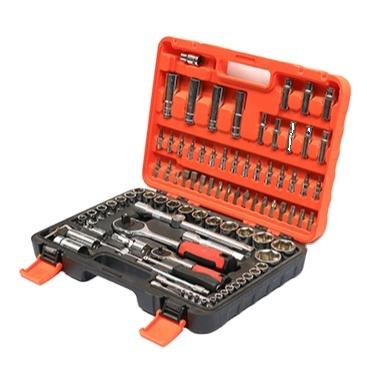 China Auto Repair Tools Promotional 94 PCS Chrome Vanadium Car Repairing Mechanic Tool Kit With Plastic Box for sale