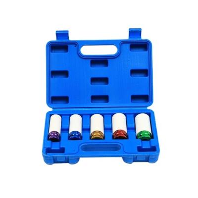 China Auto Repair Tools Newest 5 PCS Multifunctional Hand Tool Deep Blue Aerodynamic Metric Sockets Roll Nut Impact for sale