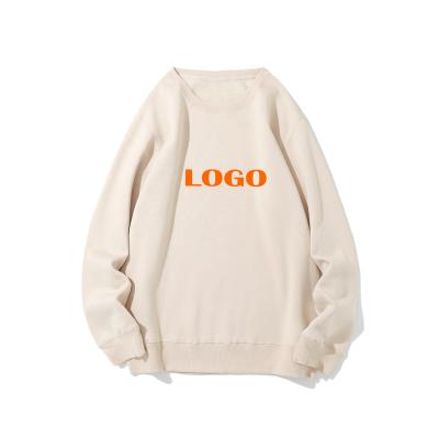 China Beige Hoodies Low MOQ Logo Khaki Custom LUXI Anti-pilling Sherpa Fleece Apparel Normcore Crewneck White Sweatshirt Sweatshirt for sale