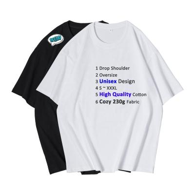 China 2022 LUXI 2022 New Size 230g High Quality White T-shirts Large Size 230g T-shirts Blank QUICK DRY Plain Cotton Unisex T-shirts for sale